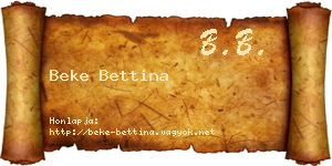 Beke Bettina névjegykártya